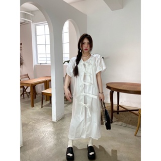 Gentle First Love Skirt Puff Sleeve Mid-length Dress Spring and Summer Womens Clothing Meat Covering Slimming Design Sense Small White Dress