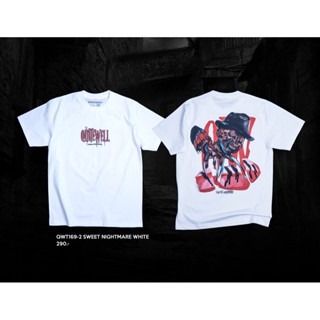 พร้อมส่ง ผ้าฝ้ายบริสุทธิ์ QWT169-2 SWEET NIGHTMARE WHITE T-shirt