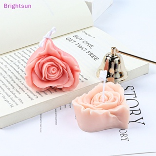 Brightsun ใหม่ แม่พิมพ์ซิลิโคน รูปดอกกุหลาบ หัวใจ 3D DIY สําหรับทําเบเกอรี่ 1 ชิ้น