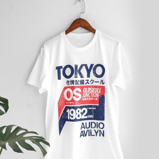 【ใหม่】เสื้อยืด Oldskull สีขาว ลาย Tokyo 1982 Cotton100%แท้ สต๊อกในไทย พร้อมส่งภายใน 1 วัน