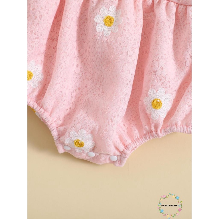 babyclothes-ชุดรอมเปอร์-แขนสั้น-คอกลม-พิมพ์ลายดอกไม้-พร้อมที่คาดผม-ฤดูร้อน-สําหรับเด็กผู้หญิง