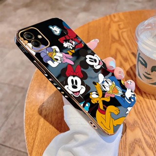 สําหรับ Samsung Galaxy A04 A04E A14 A24 A34 A54 5G เคสโทรศัพท์มือถือแบบนิ่ม ขอบสี่เหลี่ยม ลายมิกกี้เมาส์ หรูหรา