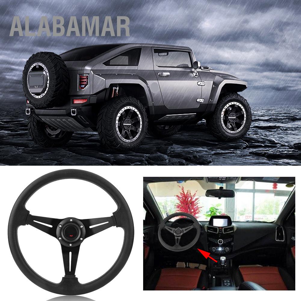 alabamar-กรอบอลูมิเนียม-หนัง-pu-6-สลัก-350-มม-14-นิ้ว-สําหรับรถแข่ง