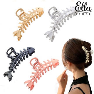 Ellastore123 กิ๊บติดผม สเตนเลส รูปก้างปลา กลวง ชุบไฟฟ้า เรียบลื่น เครื่องประดับผม สําหรับผู้หญิง