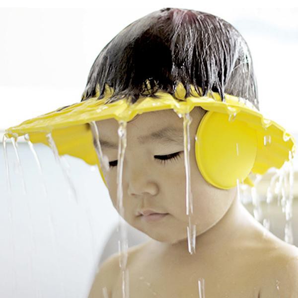 หมวกอาบน้ำเด็ก-สำหรับกันฟองแชมพูและน้ำ-เข้าตา-เข้าจมูกเด็ก-ปรับระดับได้-4-ระดับ