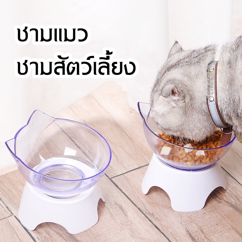 ชามแมว-ชามสัตว์เลี้ยง-ชามอาหารแมว-ชามใส่อาหารแมว-ที่ใส่อาหารสัตว์เลี้ยง-ชามข้าวแมว-pet-bowl-pvc-ชามอาหารแบบเอียง15องศา