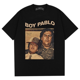 2023Rollingstout  Tshirt - Boy Pablo Escobar  | Parodi Band &amp; Film  | BAJU MUSIK METAL ROCK