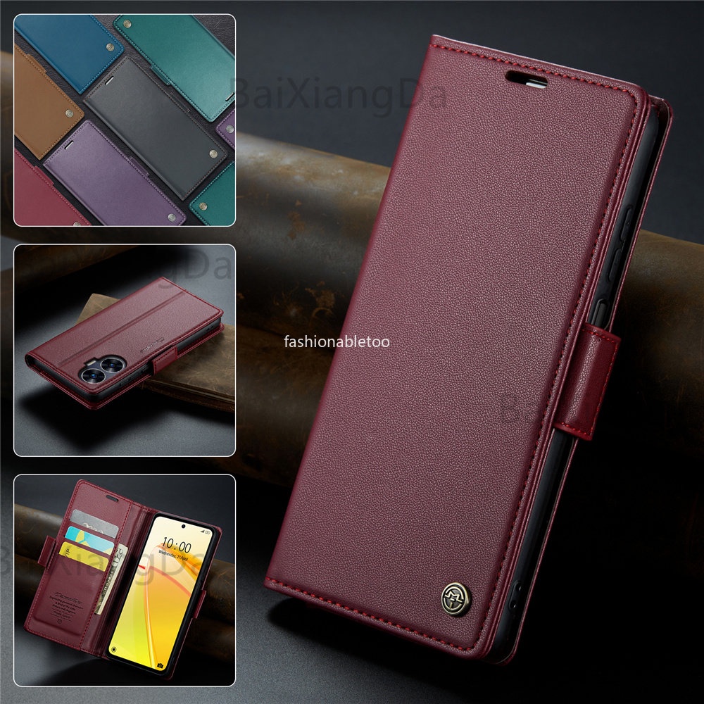 เคสโทรศัพท์หนัง-ผิวด้าน-ฝาพับแม่เหล็ก-กันกระแทก-พร้อมช่องใส่บัตร-สําหรับ-realme-c55-nfc-c-55-realmec55-nfc-realmec55nfc
