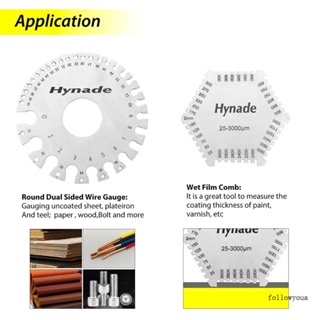 Fol เครื่องวัดความหนาสายไฟ แบบสองด้าน เครื่องมือวัดแผ่นโลหะ เกจลวด