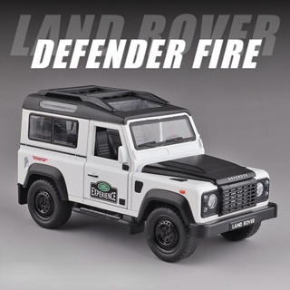 โมเดลรถยนต์ของเล่น สเกล 1:32 Land Rover Defender Off-road อัลลอย น้ําหนักเบา เสียงเอฟเฟค สําหรับเด็กผู้ชาย ของขวัญวันเกิด