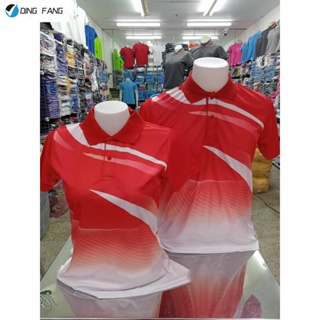 Dingfang คอปกสีแดงงานพิมพ์ลายผ้ากีฬางานซับลิเมชั่น