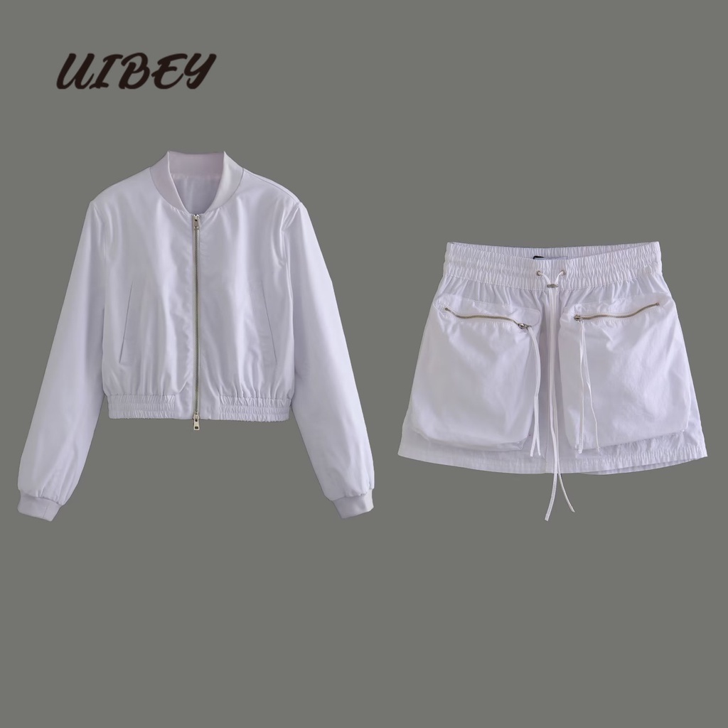 uibey-เสื้อโค้ทแฟชั่น-คอปกตั้ง-กระโปรงสั้น-8974