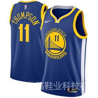 เสื้อกีฬาแขนสั้น พิมพ์ลาย NBA Klay Thompson swingman Jersey 11 # 2hFn สีทอง สําหรับผู้ชาย 402427