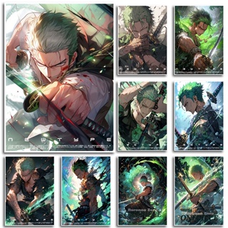 โปสเตอร์กระดาษคราฟท์ ลายการ์ตูน One Piece Roronoa Zoro สไตล์ญี่ปุ่น คลาสสิก ยอดนิยม