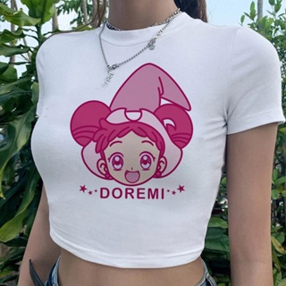 Ojamajo Doremi streetwear เสื้อครอปท็อป กราฟฟิค fairycore แนวสตรีท แฟชั่นเกาหลี สําหรับผู้หญิง