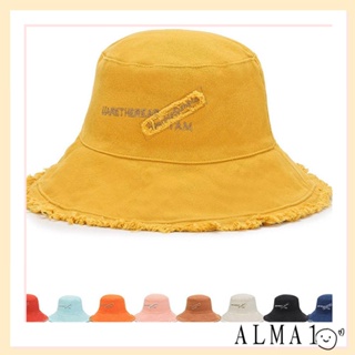 Alma หมวกบักเก็ตกันแดด ผ้าฝ้าย พับได้ เหมาะกับเดินชายหาด กลางแจ้ง แฟชั่นฤดูร้อน และฤดูใบไม้ร่วง สําหรับผู้หญิง