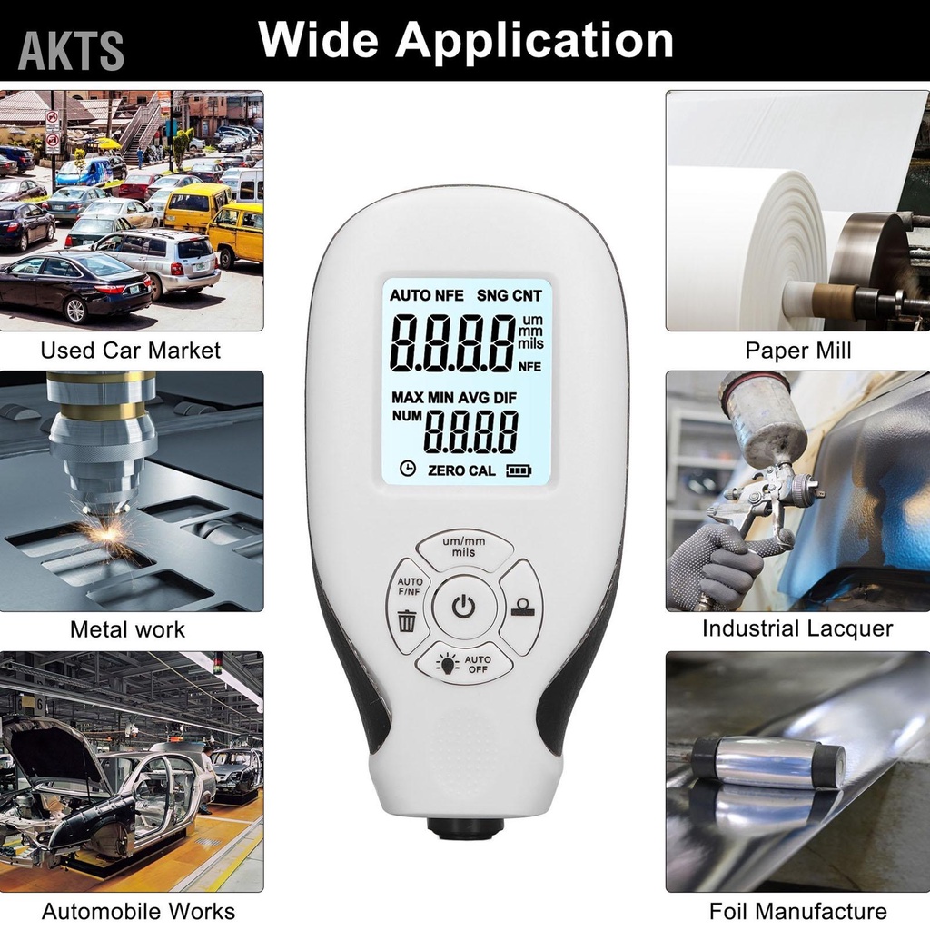 akts-เครื่องวัดความหนาผิวเคลือบรถยนต์เครื่องวัดสีรถยนต์สำหรับผู้ซื้อรถมือสองเครื่องมือวัด