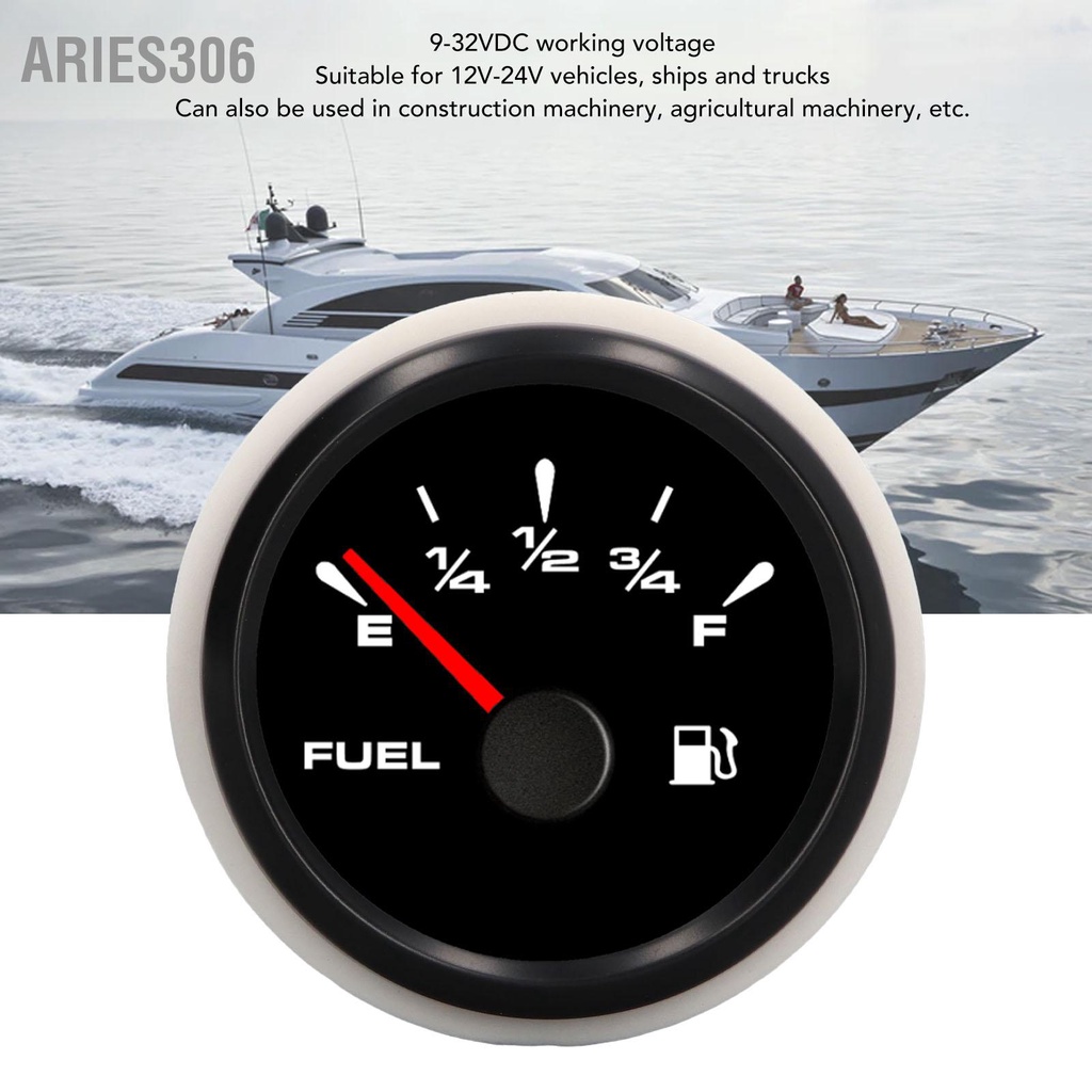 aries306-มาตรวัดระดับน้ำมันเชื้อเพลิง-52-มม-7-สี-ไฟพื้นหลัง-0-190-โอห์ม-ip67-กันน้ำ-ชนิดตัวชี้-เครื่องวัดระดับถังน้ำมัน