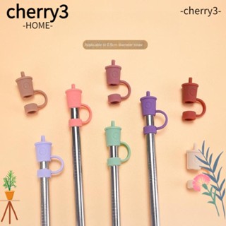 Cherry3 ฝาครอบหลอดซิลิโคน กันกระเด็น ใช้ซ้ําได้ หลากสี 0.3 นิ้ว 6 ชิ้น