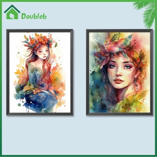 【Doub X ✮】ภาพวาดปักเพชร ทรงกลม ลาย Frau 5D DIY สําหรับตกแต่งบ้าน ✮