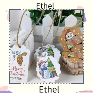 Ethel1 ป้ายแท็กกระดาษ ลายซานตาคลอส สโนว์แมน สําหรับตกแต่งเทศกาลคริสต์มาส 100 ชิ้น
