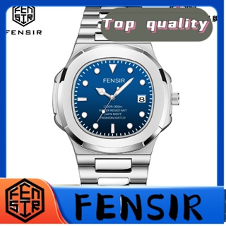 Fensir FENSIR พร้อมส่ง นาฬิกาข้อมือควอตซ์แฟชั่น สายแสตนเลส หน้าปัดบอกปฏิทินเรืองแสง ไล่โทนสี สไตล์เรโทร สําหรับบุรุษ
