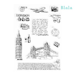 แสตมป์ซิลิโคนใส ลาย Blala London Trip สําหรับทําการ์ด