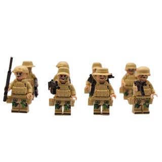 8 ชิ้น / เซต ตํารวจทหาร มินิฟิกเกอร์ ชุดบล็อก MOC Series ประกอบ เด็กผู้ชาย การศึกษา อนุภาคขนาดเล็ก ประกอบโมเดล ของเล่น จัดส่งที่รวดเร็ว YM