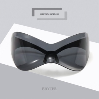 Bbyter Y2K ผู้ชาย ผู้หญิง ขนาดใหญ่ ห่อรอบ แว่นกันแดด แฟชั่น ซูเปอร์ฮีโร่ เก๋ หน้ากาก แว่นตากันแดด