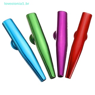 Loveoionia1 ใหม่ Kazoo ไดอะแฟรมขลุ่ยโลหะ พร้อมขลุ่ย 6 สี สําหรับเด็ก คู่รักดนตรี