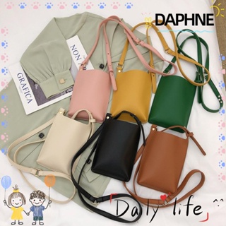 Daphne กระเป๋าสะพายข้าง กระเป๋าถือ หนัง PU น้ําหนักเบา สีพื้น ใส่โทรศัพท์ได้ แฟชั่นสําหรับสตรี