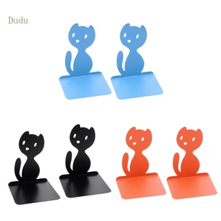 Dudu ที่ตั้งหนังสือโลหะ รูปแมวกลวง สําหรับตกแต่งนิตยสาร 2 ชิ้น