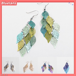 【 Bluelans 】ต่างหู รูปใบไม้ สร้างสรรค์ สวยหรู สําหรับผู้หญิง 1 คู่