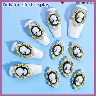 10PC Pearl Shell Alloy Nail Art Jewelry Beauty Head Flower Nail Sticker Diamond Beauty Nail Art Decoration COD