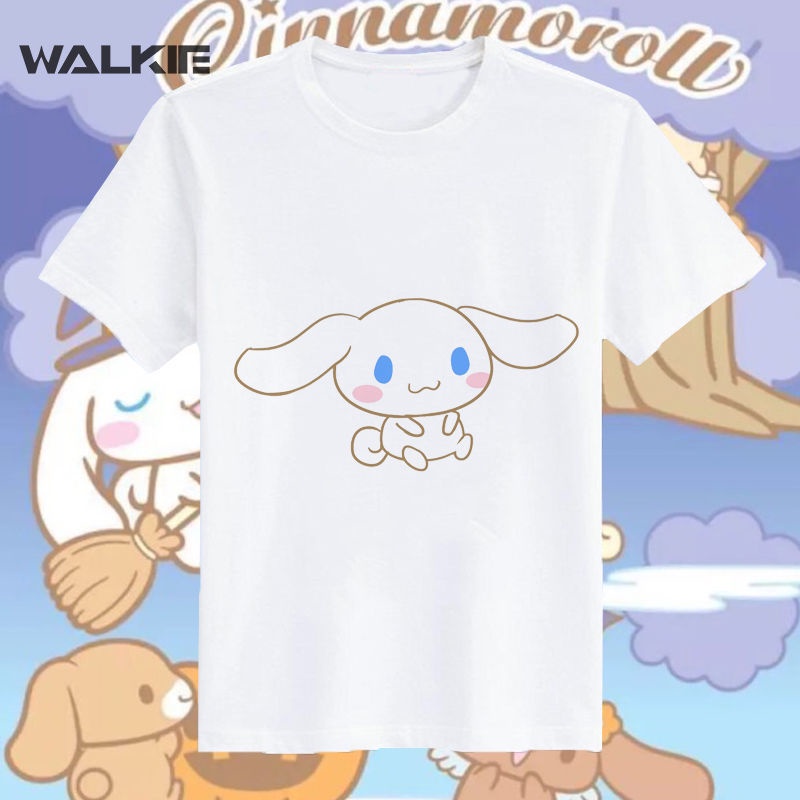 walkie-เสื้อยืดแขนสั้นลําลอง-พิมพ์ลายการ์ตูนอนิเมะ-cinnamoroll-kawaii-เสื้อยืดเด็กผู้หญิง