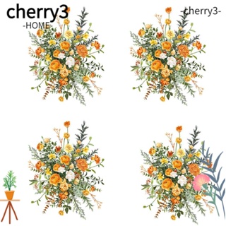 Cherry3 สติกเกอร์ PVC ลายดอกไม้ สไตล์มินิมอล สําหรับติดตกแต่งผนังห้องน้ํา บ้าน 4 ชิ้น