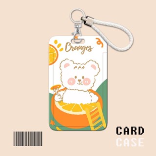 เคสพวงกุญแจ ป้องกัน ลายหมีน่ารัก พร้อมสายคล้อง สําหรับบัตรรถบัส