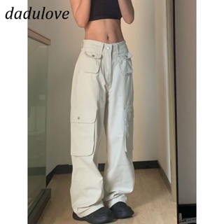 DaDulove💕 New American Ins High Street Multi-pocket Overalls Niche High Waist Wide Leg Pants Large Size Trousers