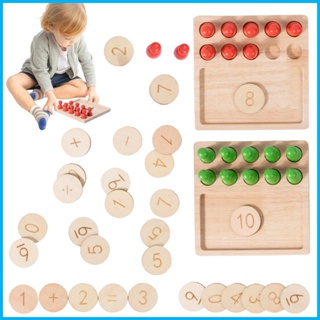 Montessori ของเล่นตัวต่อนับเลข เพื่อการเรียนรู้คณิตศาสตร์ สําหรับเด็กวัยหัดเดิน hjuth