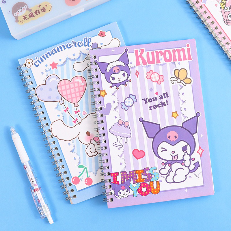 สมุดโน๊ต-ลายการ์ตูนอนิเมะ-sanrioed-kawaii-kuromi-my-melody-cinnamoroll-kitty-เหมาะกับของขวัญ-เครื่องเขียน-สําหรับเด็กนักเรียน-สํานักงาน-โรงเรียน