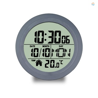 {fash} นาฬิกาดิจิทัล LCD แบบถ้วยดูด กันน้ํา ตรวจจับอุณหภูมิ สําหรับห้องน้ํา ห้องครัว
