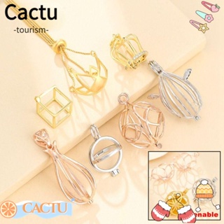 Cactu จี้ลูกปัดหินเงินแท้ 925 สีทอง เครื่องประดับ สําหรับผู้หญิง และผู้ชาย