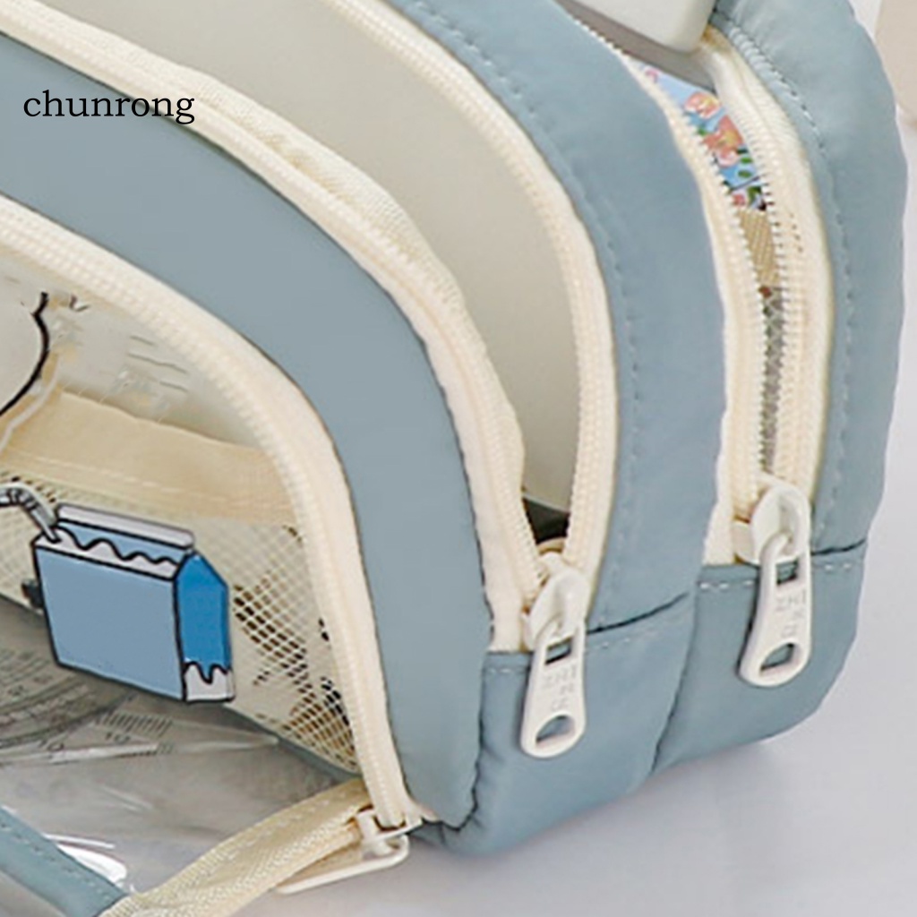 chunrong-กระเป๋าดินสอ-กระเป๋าเครื่องเขียน-มีซิป-หลายช่อง-แบบพกพา-สําหรับนักเรียนชาย-และหญิง