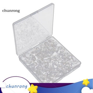 Chunrong ชุดหมุดติดผนัง พร้อมกล่องพลาสติก 50 ชิ้น พร้อมตะขอพลาสติก สําหรับบ้าน ออฟฟิศ