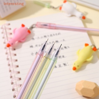 [Interesting] ปากกาเจลลบได้ ลายการ์ตูนเป็ดน่ารัก ขนาด 0.5 มม. สําหรับนักเรียน สํานักงาน