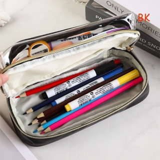 Bk กระเป๋าดินสอ ปากกามาร์กเกอร์ แบบใส จุของได้เยอะ ขนาดใหญ่ สําหรับวัยรุ่น นักเรียนหญิง