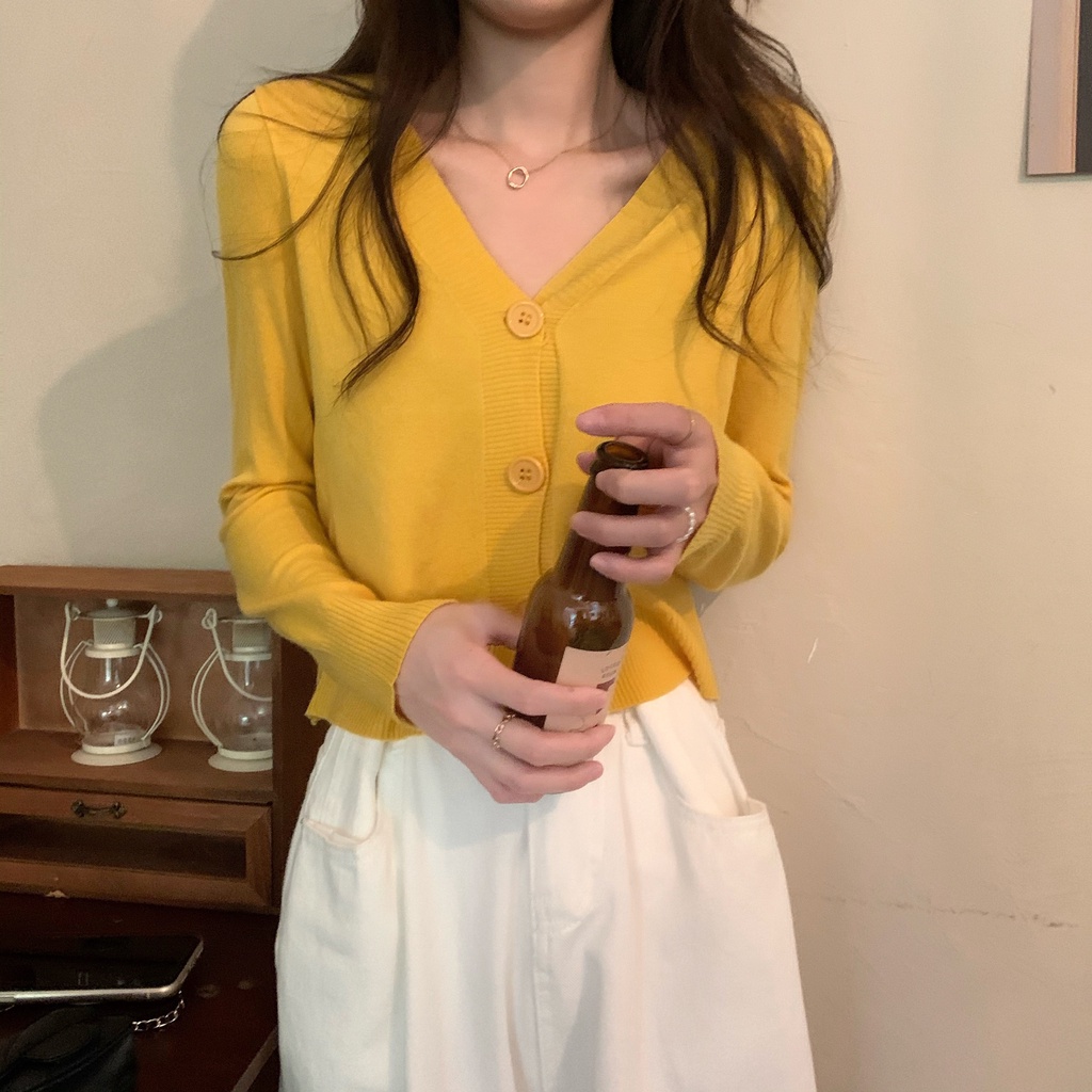 เสื้อคาร์ดิแกนกันหนาว-แขนยาว-คอวี-ผ้าถัก-สไตล์เกาหลี-สําหรับผู้หญิง-mc-kbbo