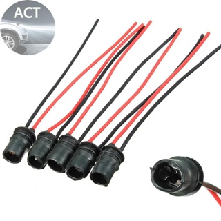 T10 ซ็อกเก็ตกลม DC 0V ~ 12V สีดํา 12 ซม. / 4.7 นิ้ว สําหรับรถจักรยานยนต์