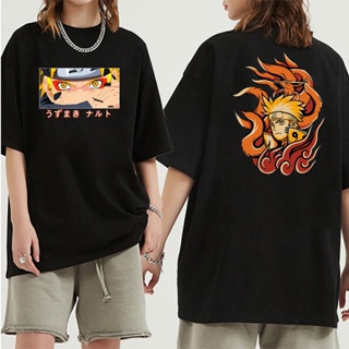 เสื้อยืดแขนสั้นNaruto เสื้อยืด Naruto พิมพ์ด้านบน Harajuku อะนิเมะสไตล์พิมพ์หลวมรอบคอแขนสั้นS-5XL