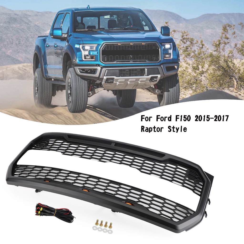 areyourshop-เปลี่ยนกระจังหน้ากันชนหน้า-abs-พร้อมไฟ-led-สำหรับ-ford-f150-2015-2017-raptor-กระจังหน้า-กระจัง-ดีแม็กซ์